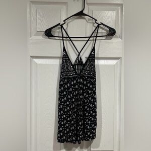 Black and White Patterned Strappy Dress